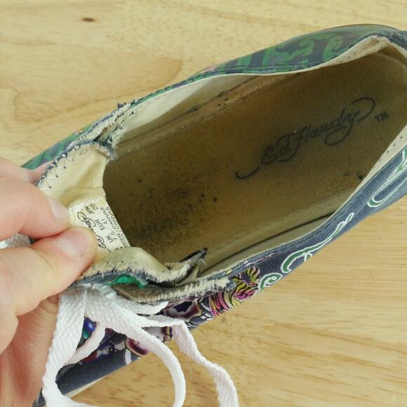 Ed Hardy Women's Size 10 Sneakers Slip On Low Rise Y2K Skull Tiger Graphic - Picture 16 of 16